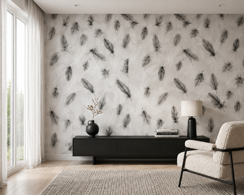 Plume Élégante | Papier Peint Mural